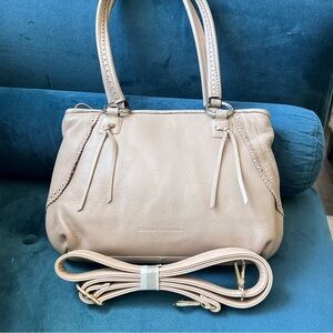 STONE MOUNTAIN PEBBLED LEATHER HOBO CROSSBODY SHOULDER BAG NEW! NEUTRAL CREAM